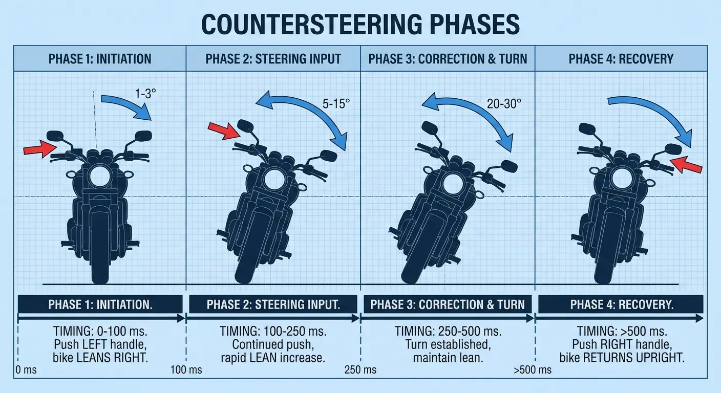Close-up of motorcycle handlebars during turn