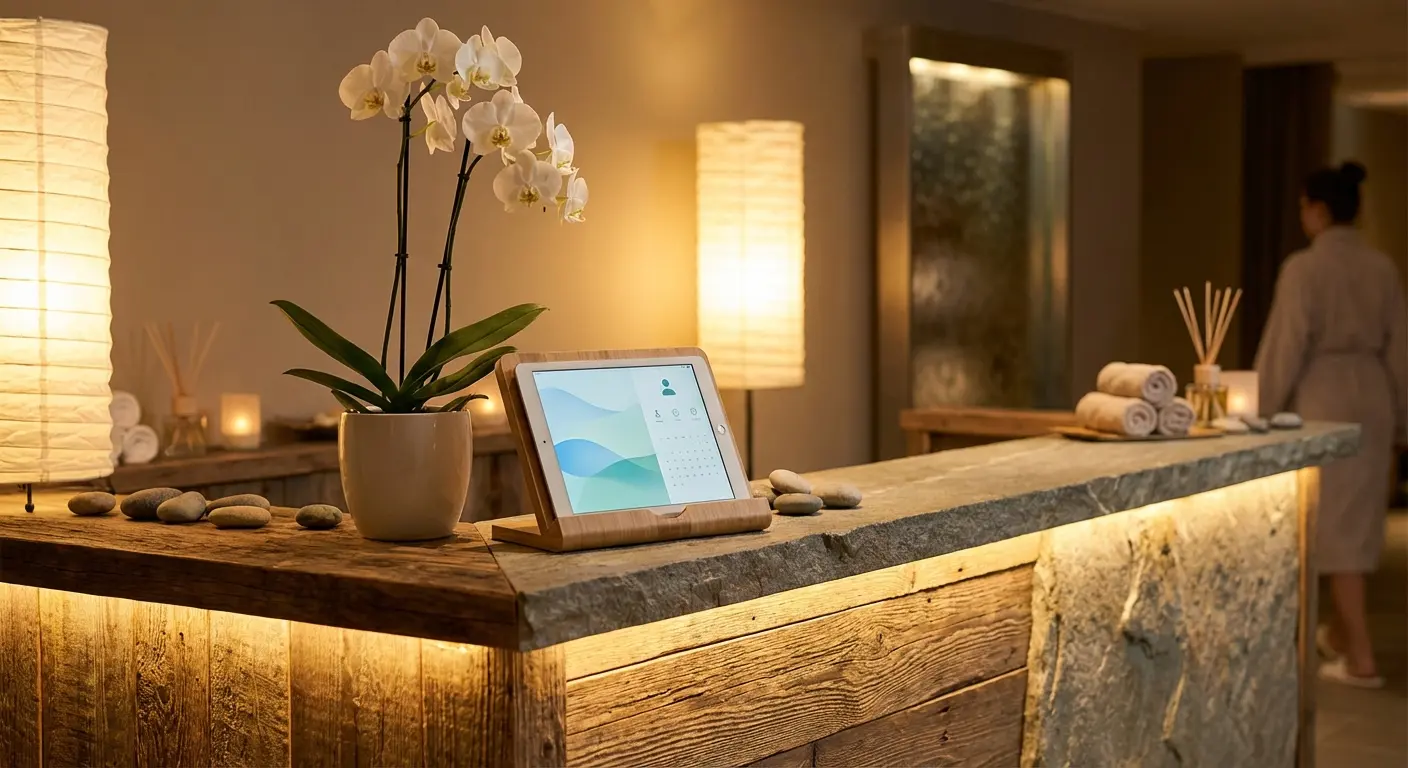 Health and wellness appointment booking app on smartphone