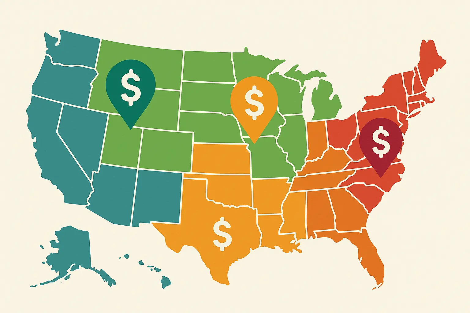 Geographic surgical tech salary differences map