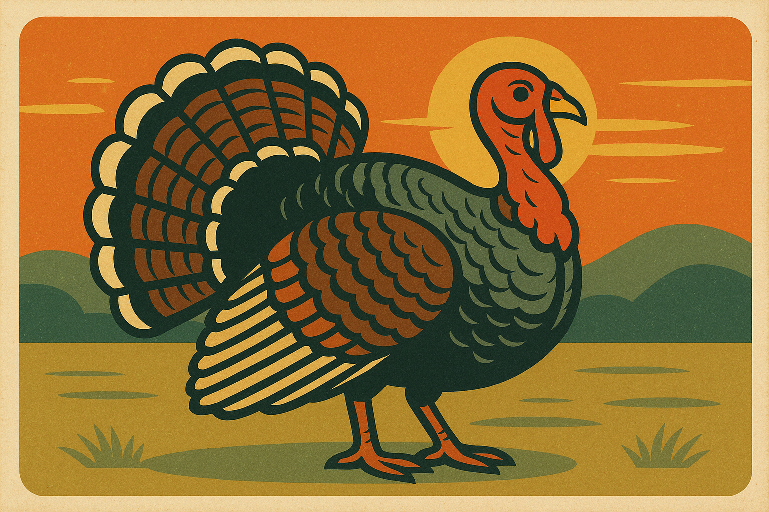 Vintage turkey poster style wallpaper