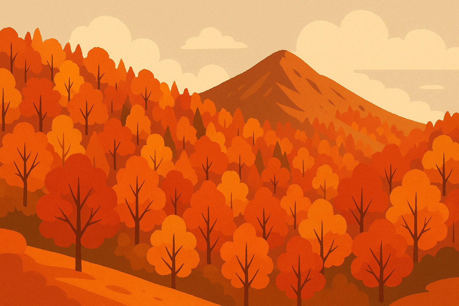 Autumn mountain forest wallpaper