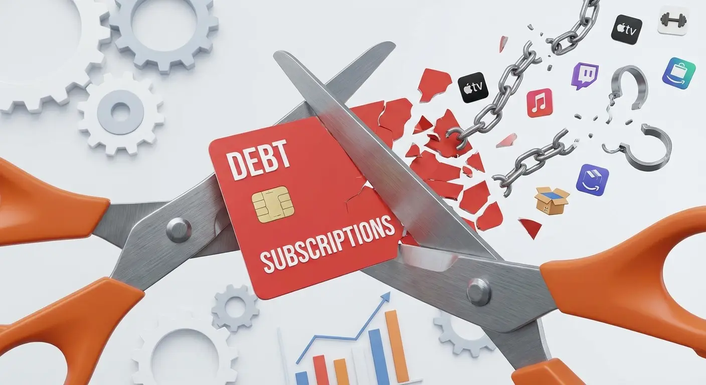 Apps for subscriptions and debt payoff on screen