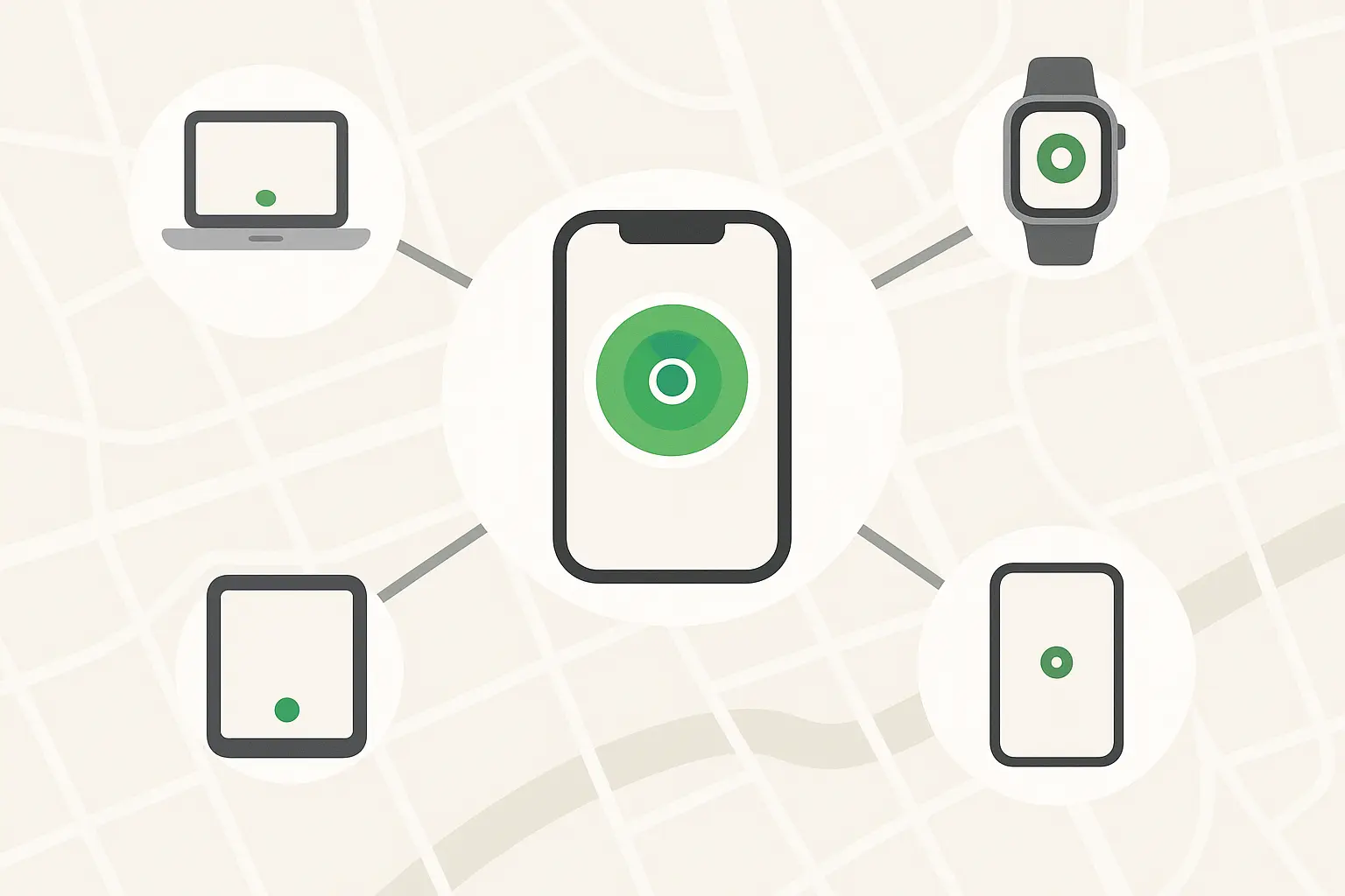 Find My iPhone interface showing location tracking and security options