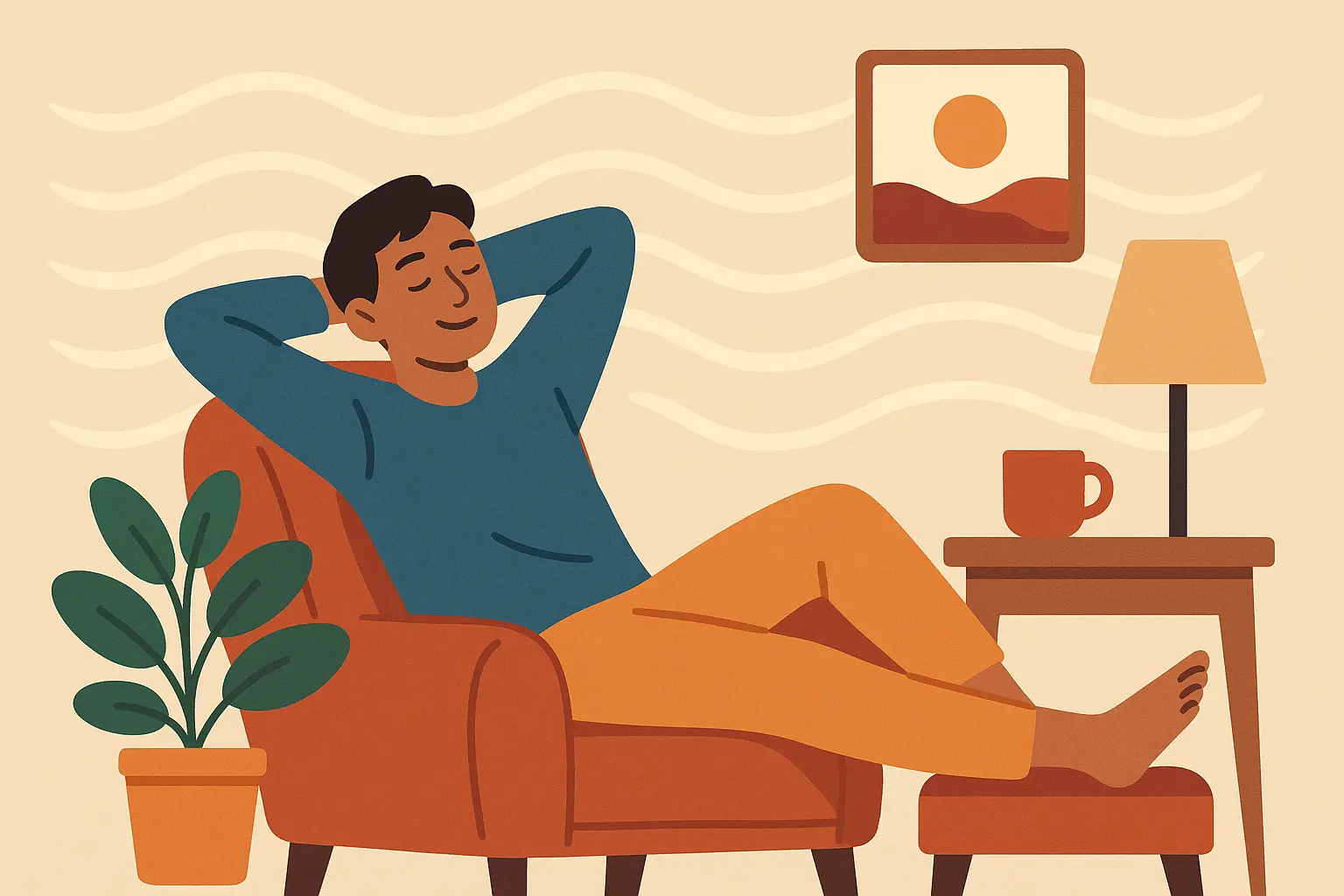 Relaxed person enjoying Blueberry Yum Yum strain effects