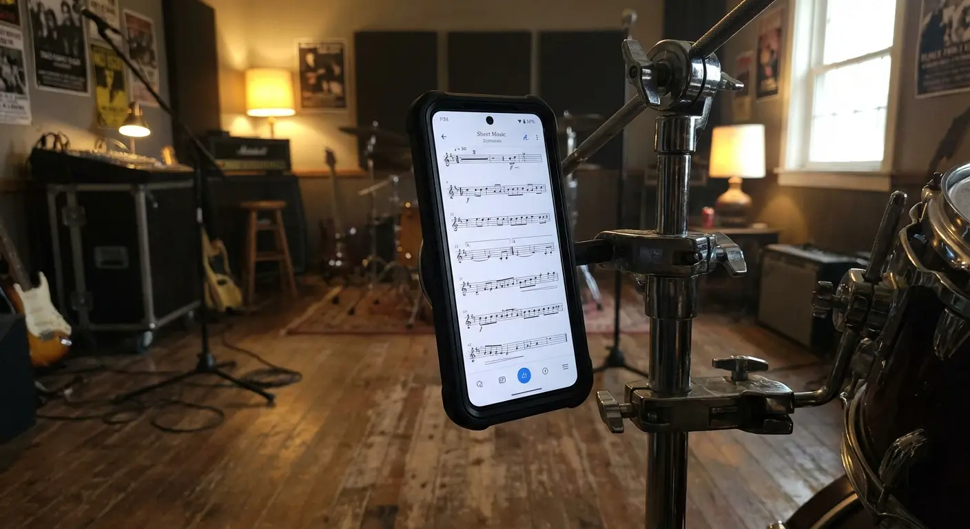 Rokform magnetic phone case mounted in a studio setting