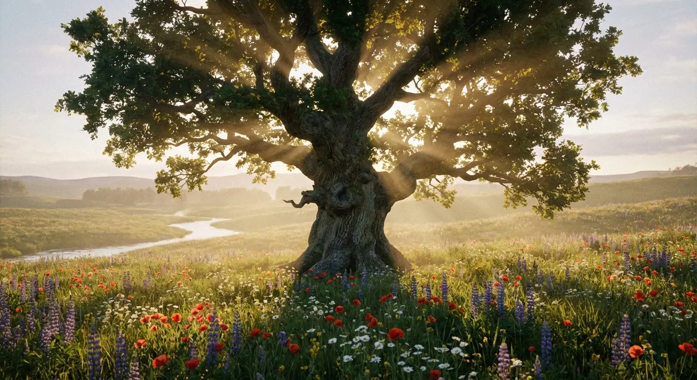 Nature imagery representing continuity in celebration of life poetry