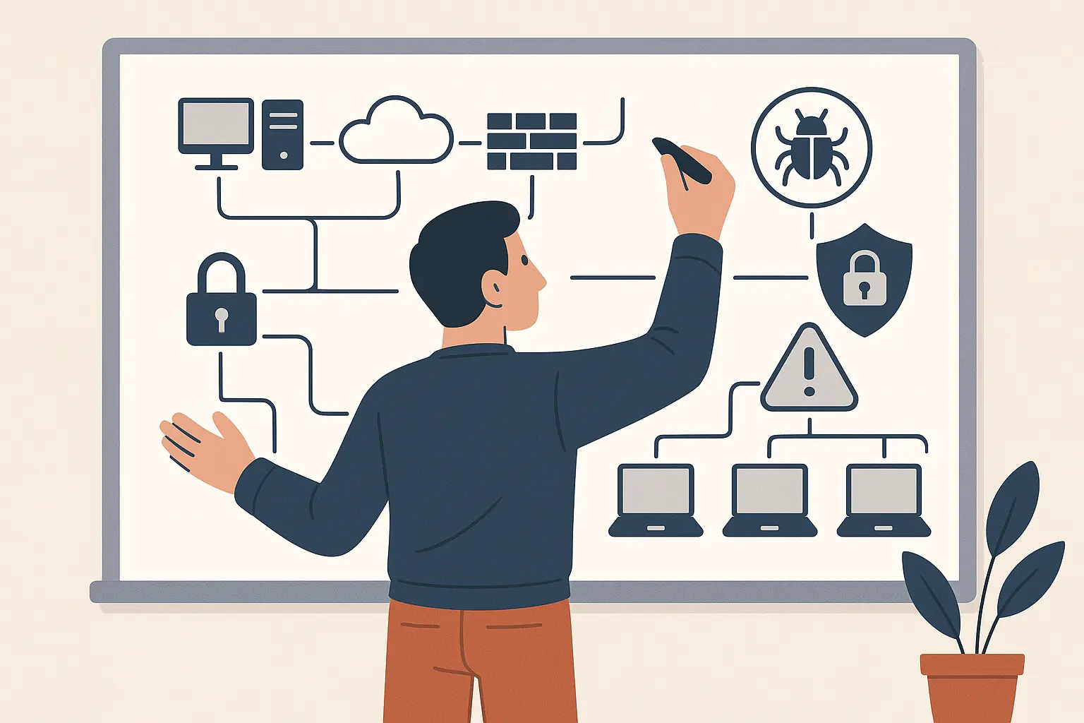 Cybersecurity professional practicing interview scenarios