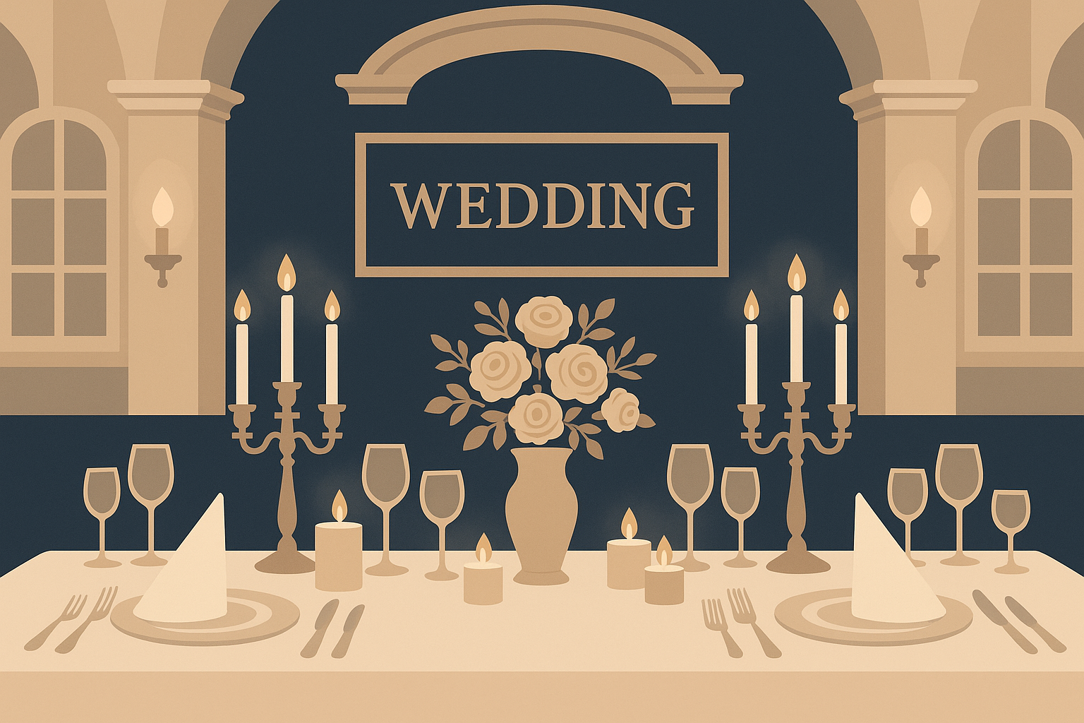 Traditional wedding ceremony with groom speaking