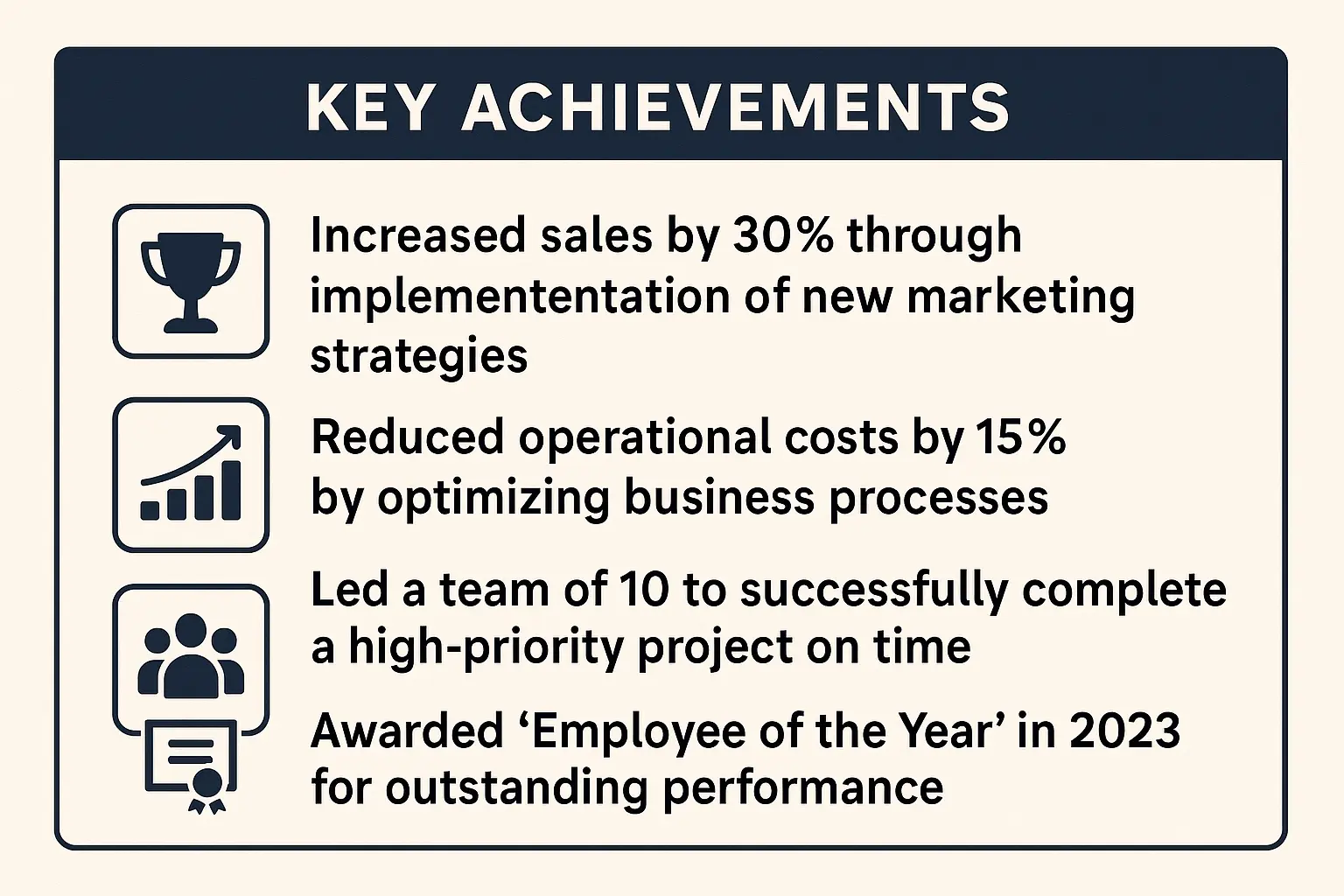 Resume achievement highlights using STAR method