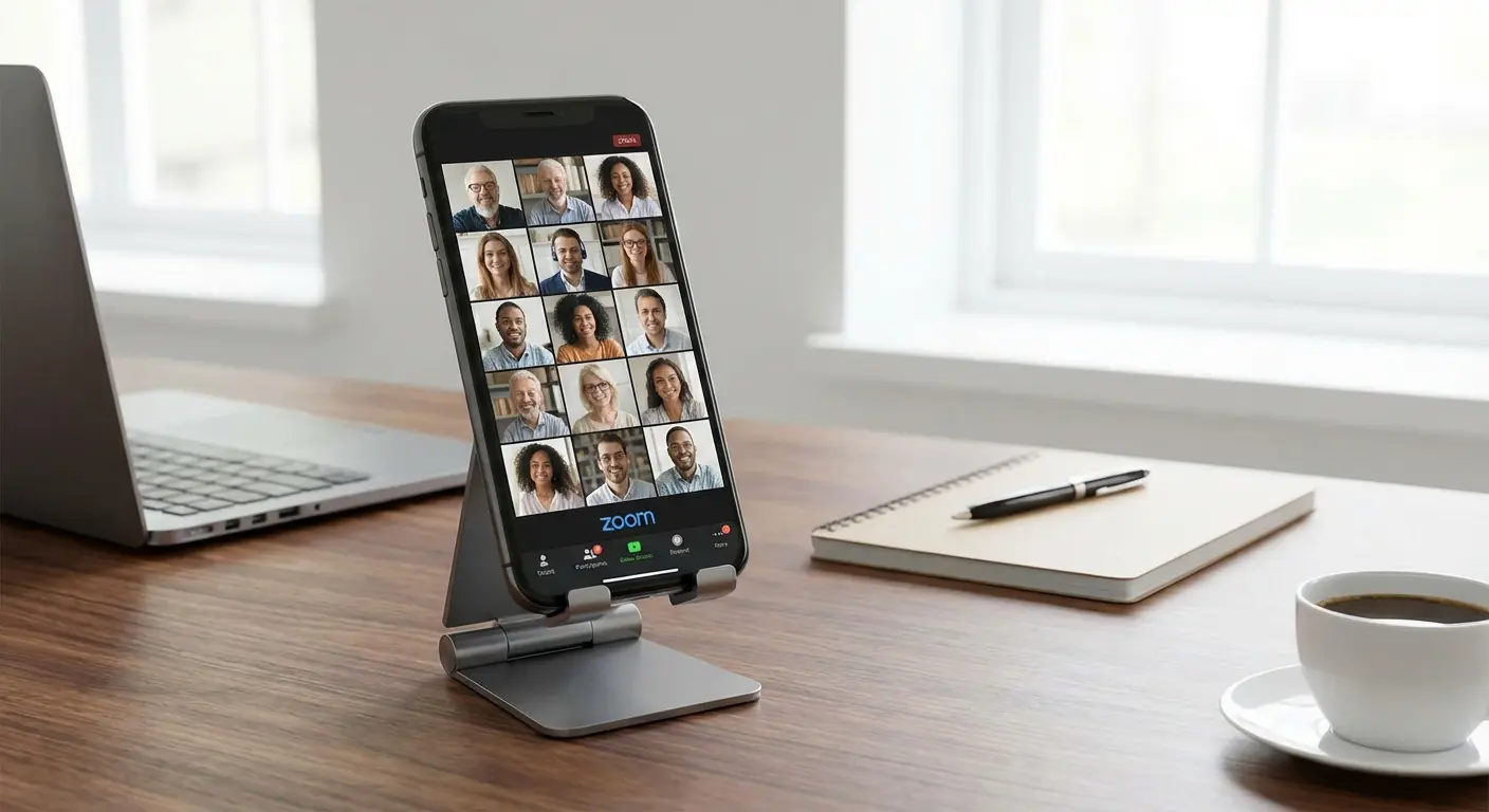 Zoom video conferencing app on mobile screen