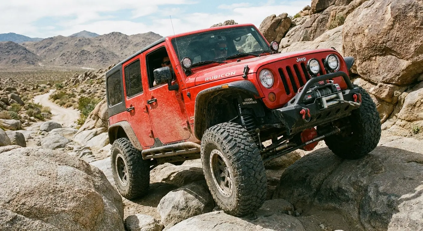 Jeep Wrangler Rubicon on rocky terrain