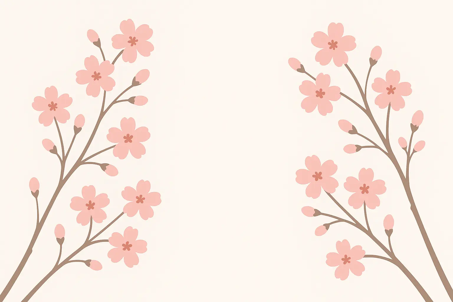 Minimalist cherry blossom branch wallpaper design