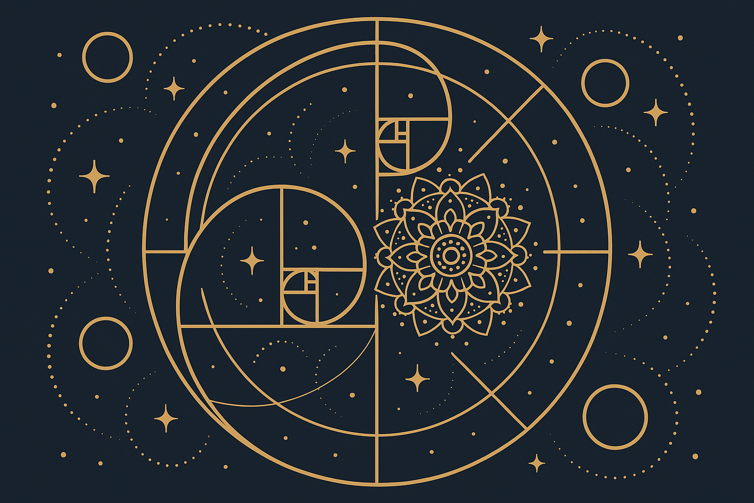 Sacred geometry patterns with universal spiritual symbols