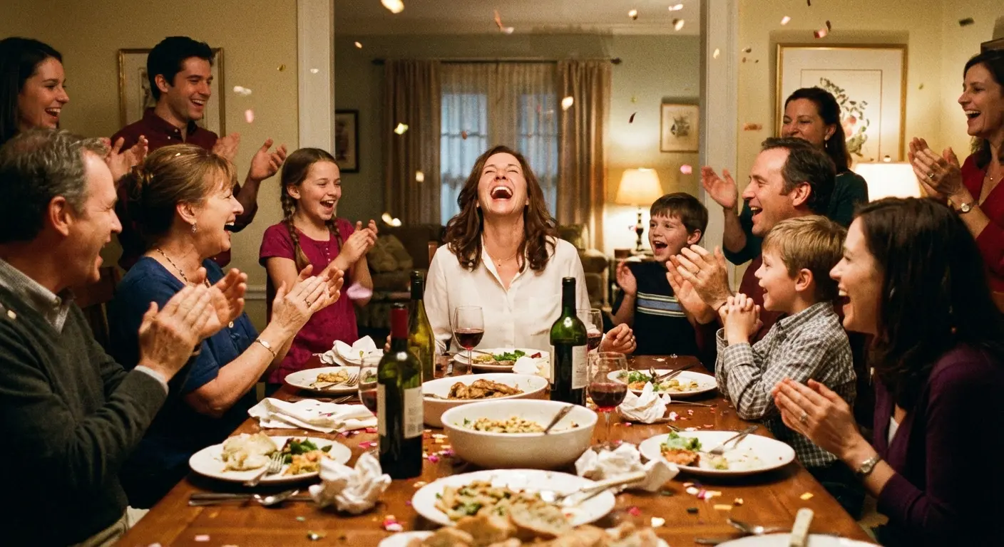 Aunt and nephew laughing together representing the fun and adventurous aunt