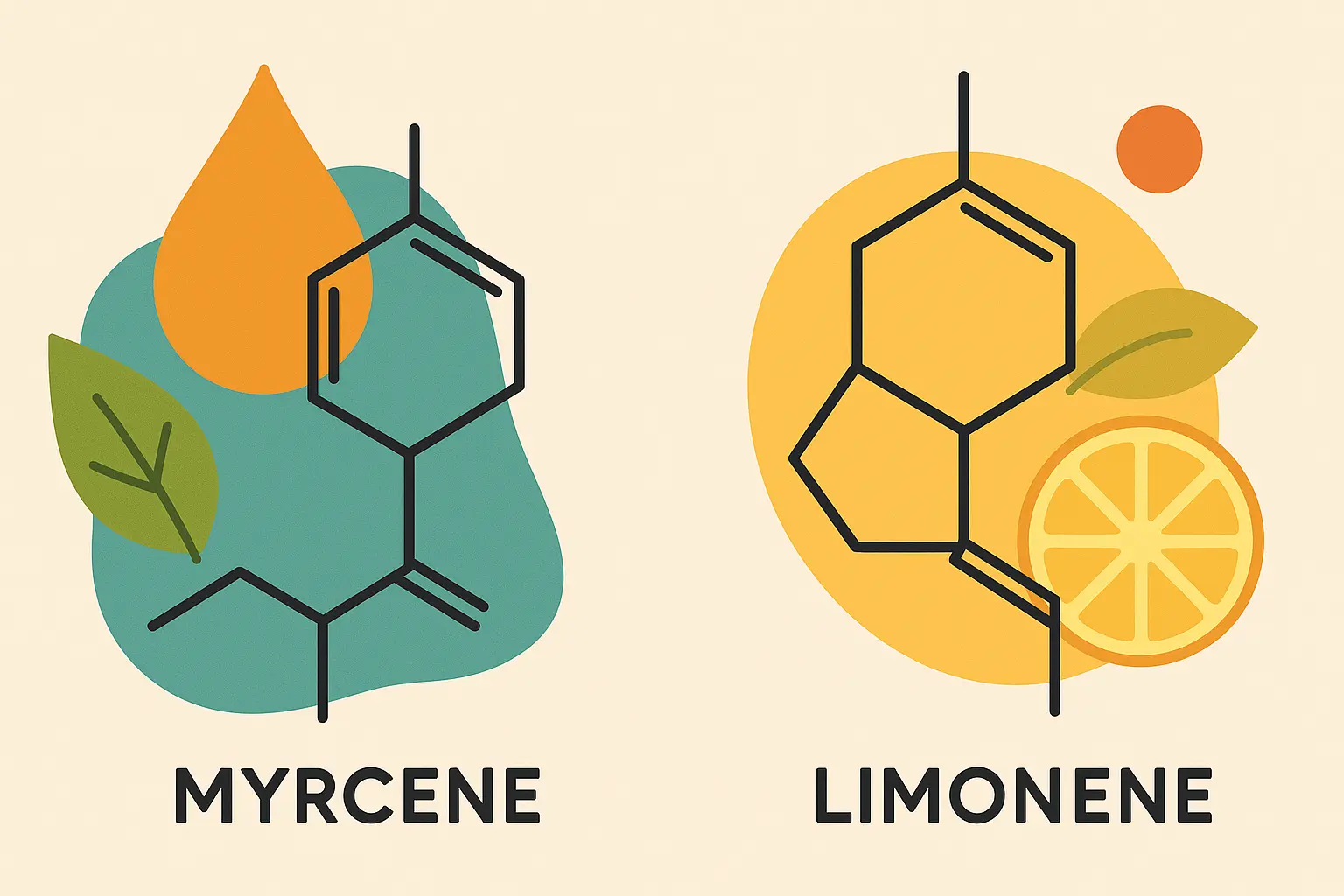 Terpene profile chart showing myrcene dominance