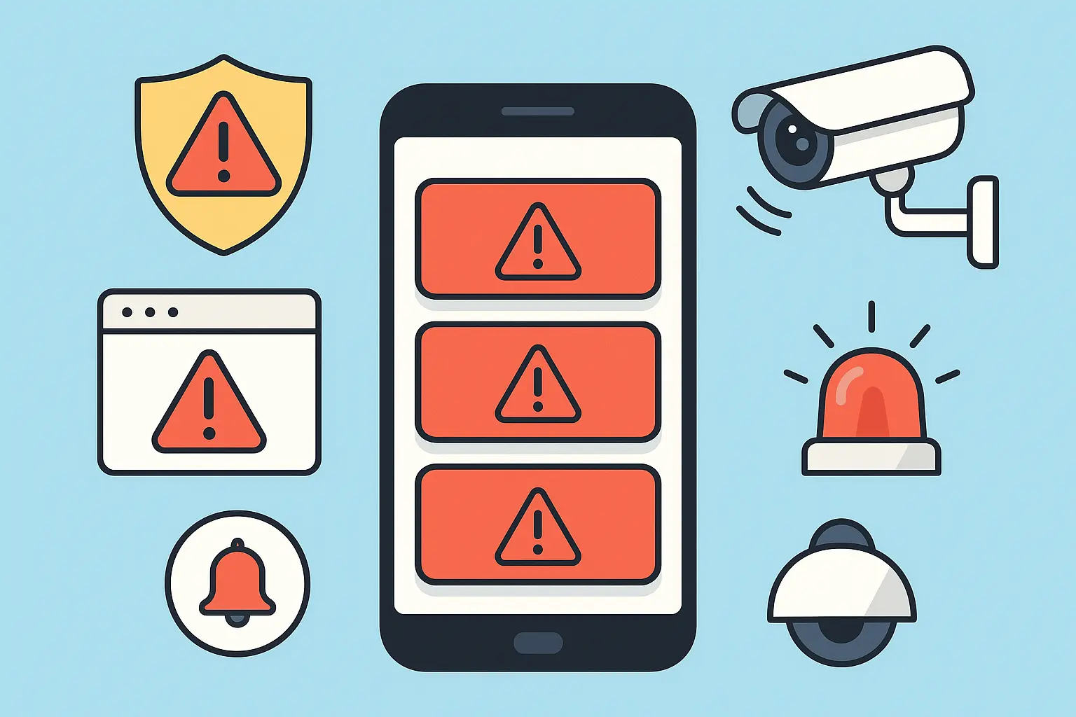 Smart notification system displaying security alerts