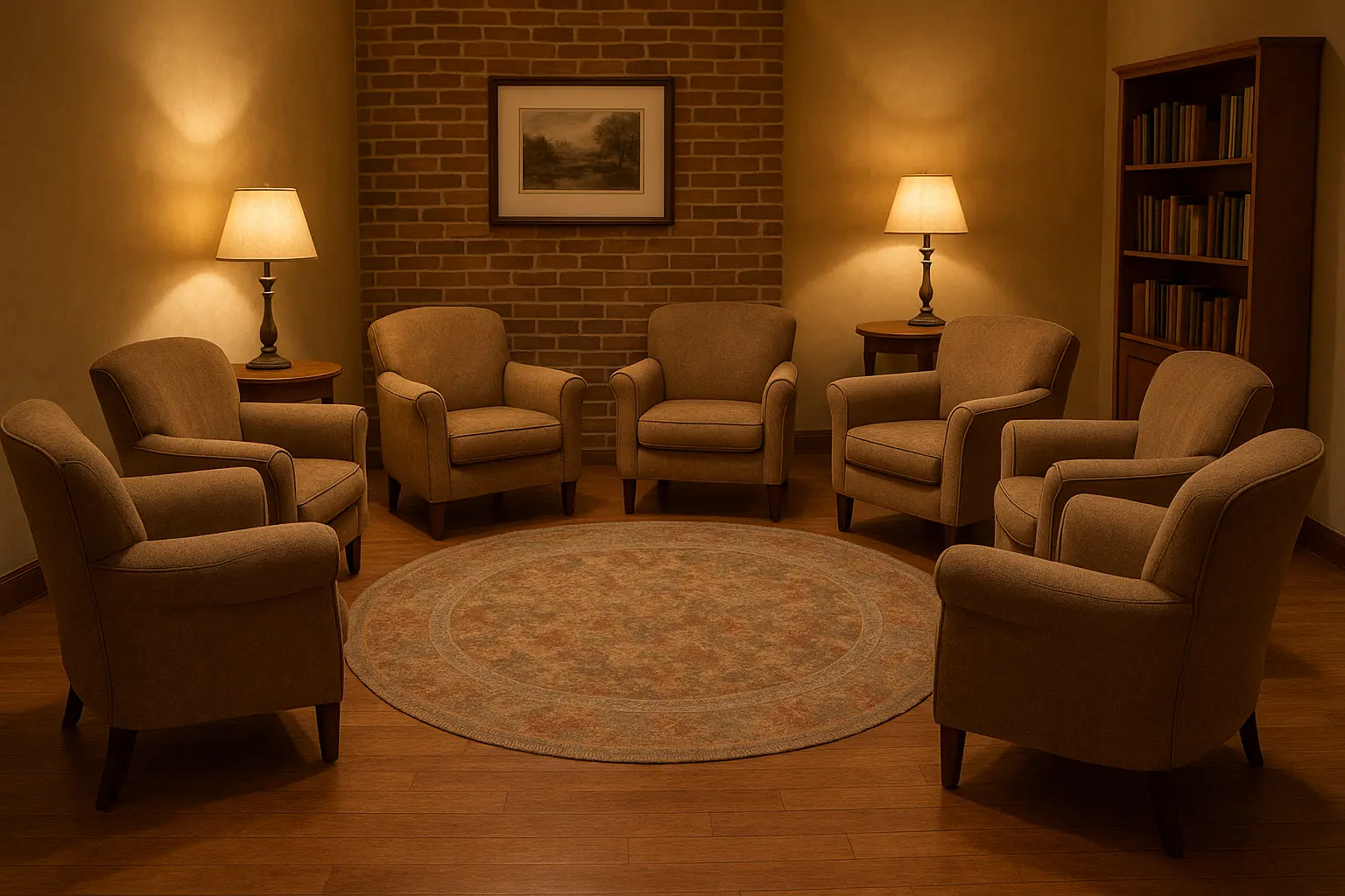 Family members sharing stories and laughing together