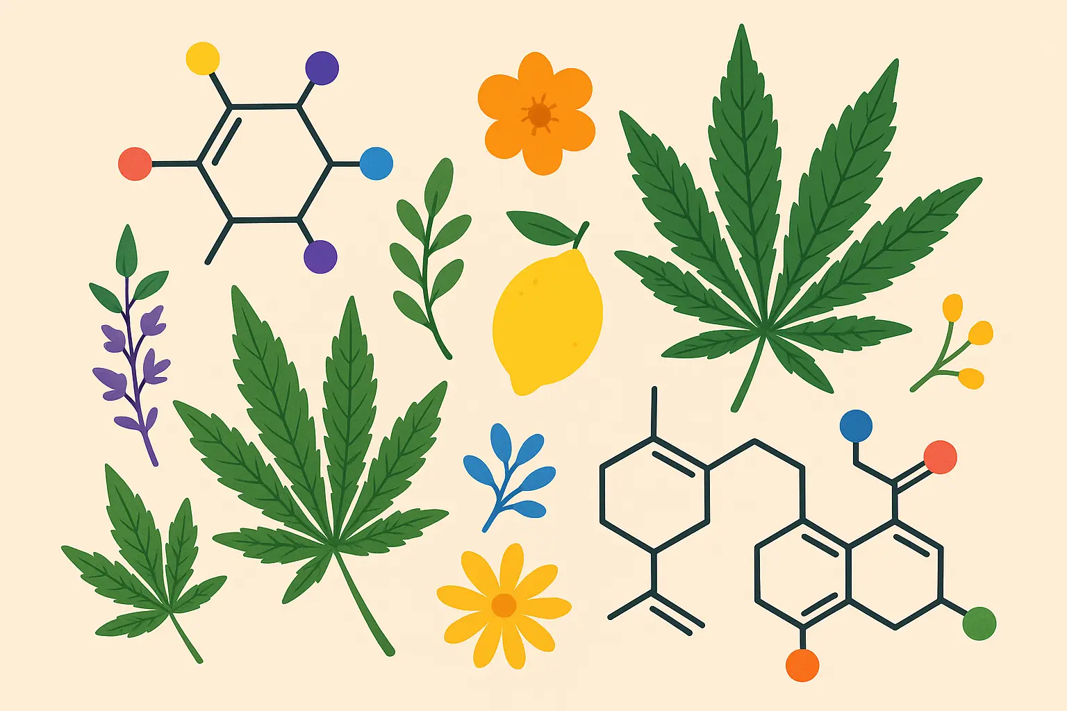 Terpene molecular structure diagram for Super Silver Haze