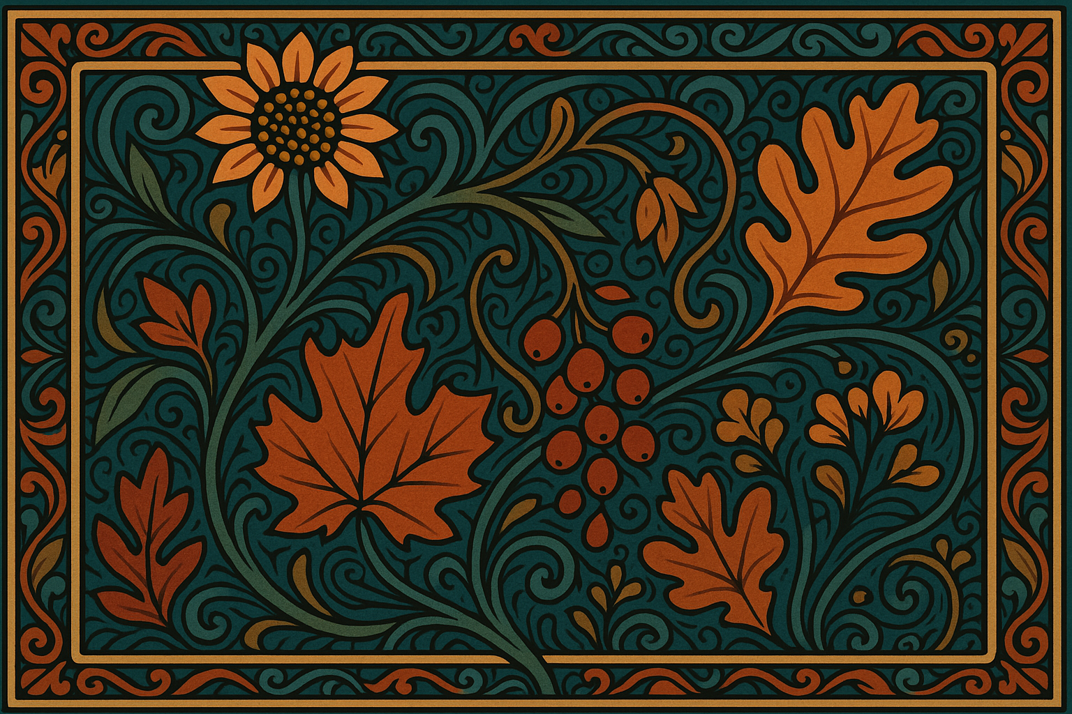 Art Nouveau September design wallpaper