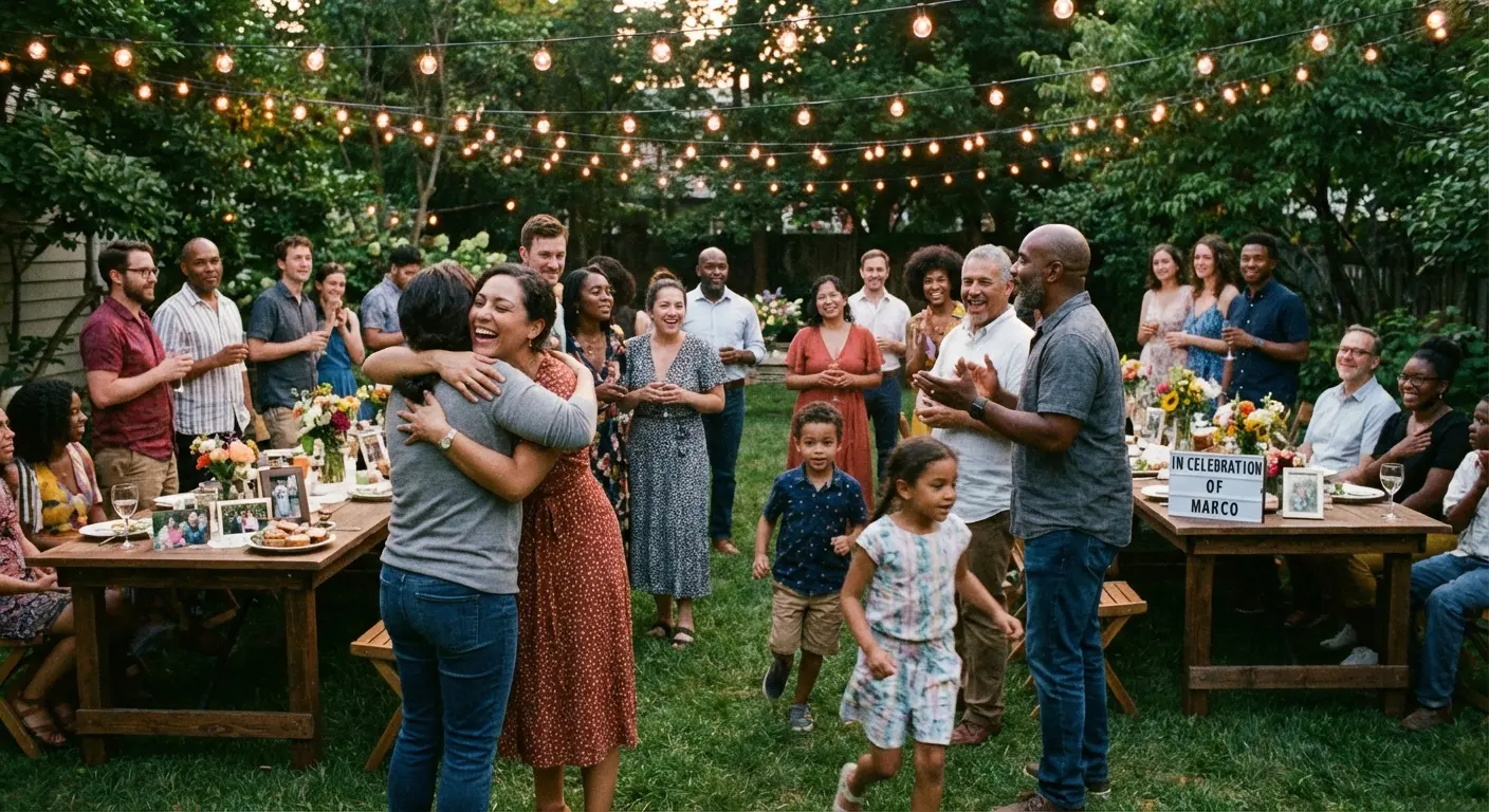 Audience listening to a celebration of life speech