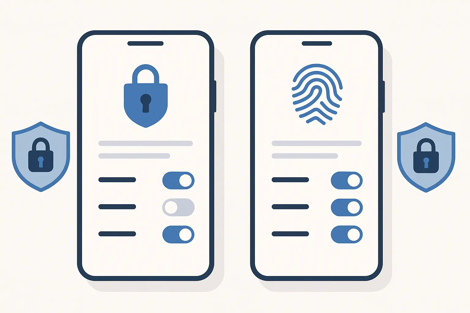 Digital security settings on smartphone screen