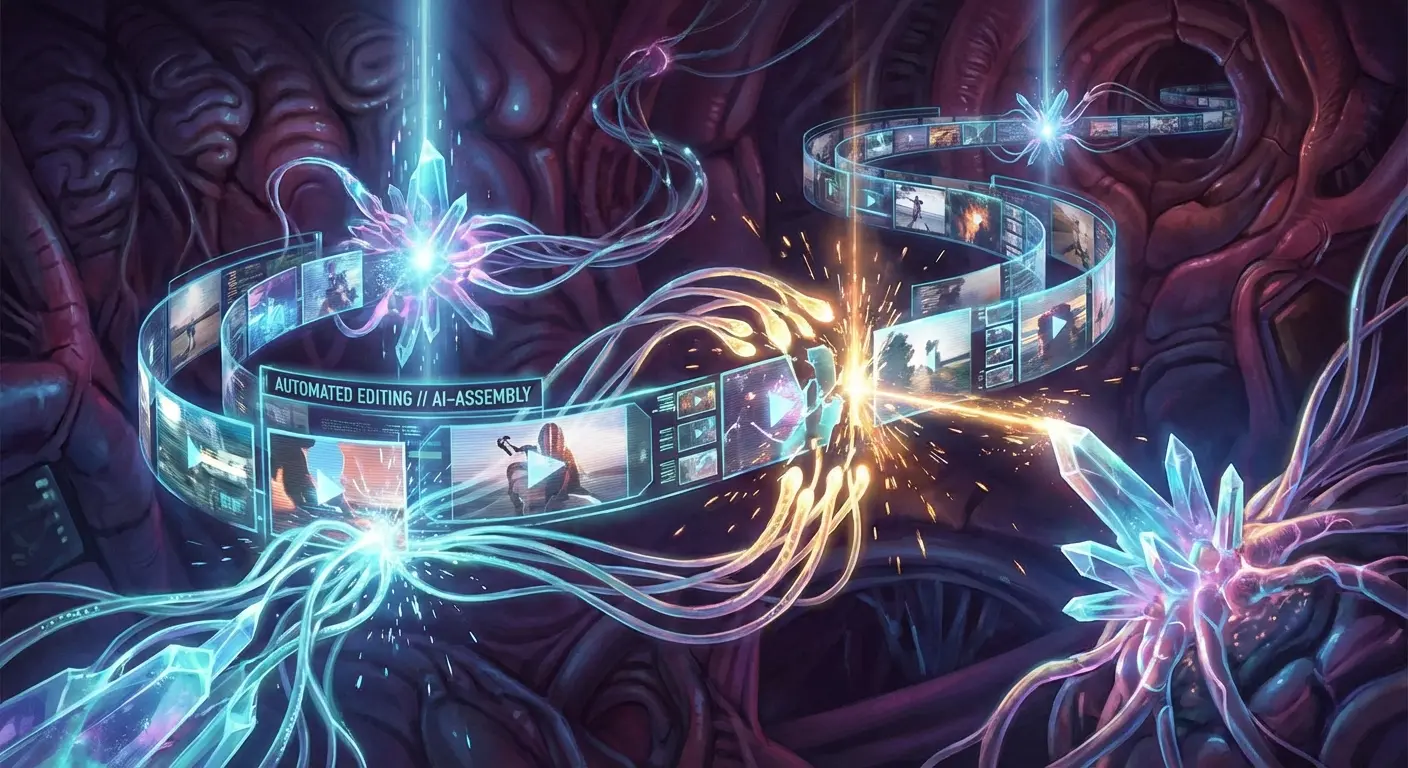 AI video editing tool automatically cutting footage