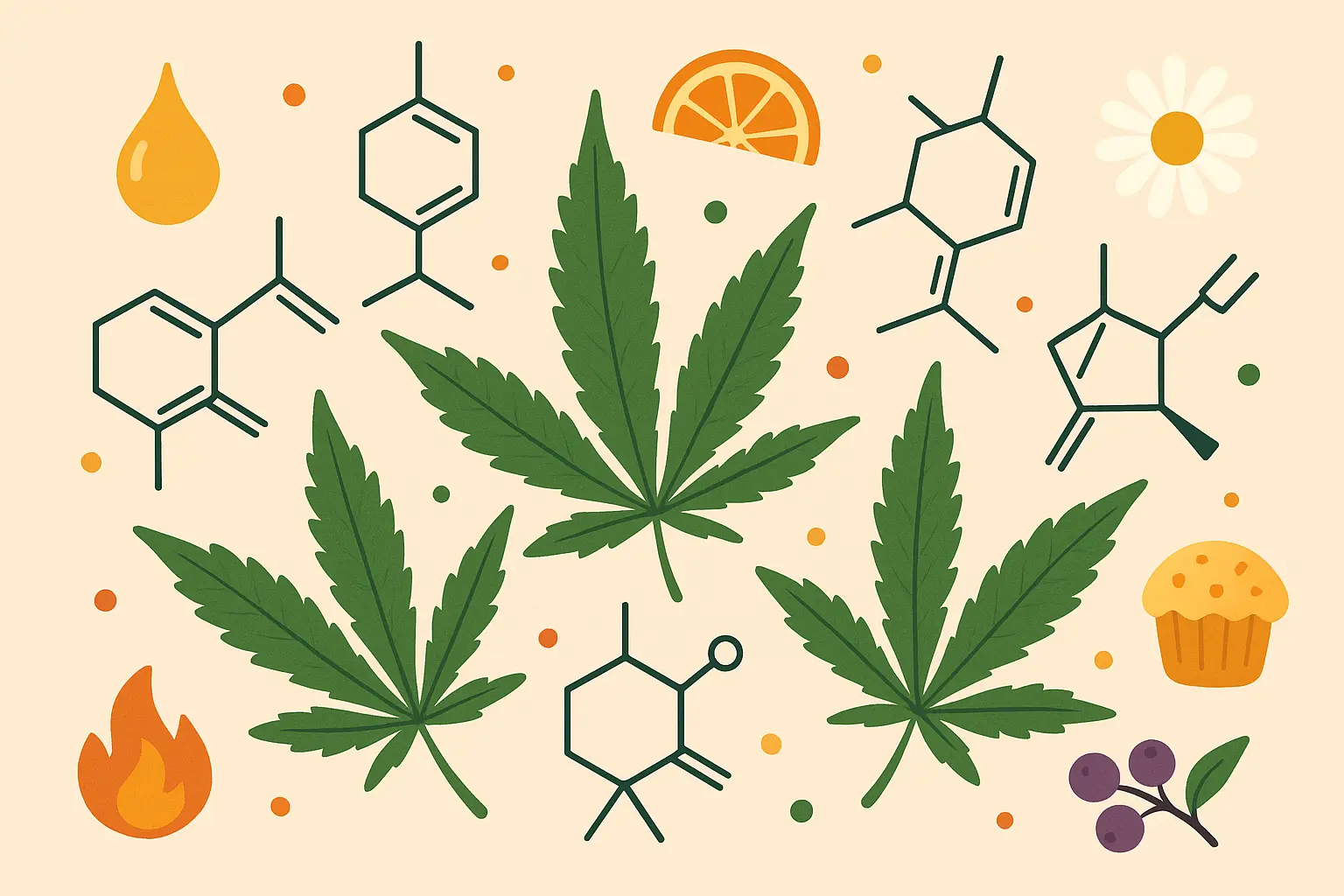 Cannabis terpene flavor profile wheel