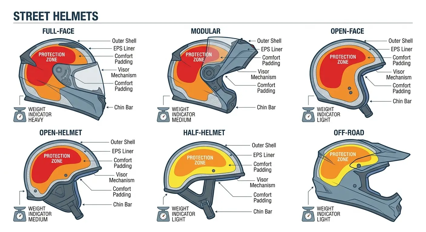 Touring helmet with communication system