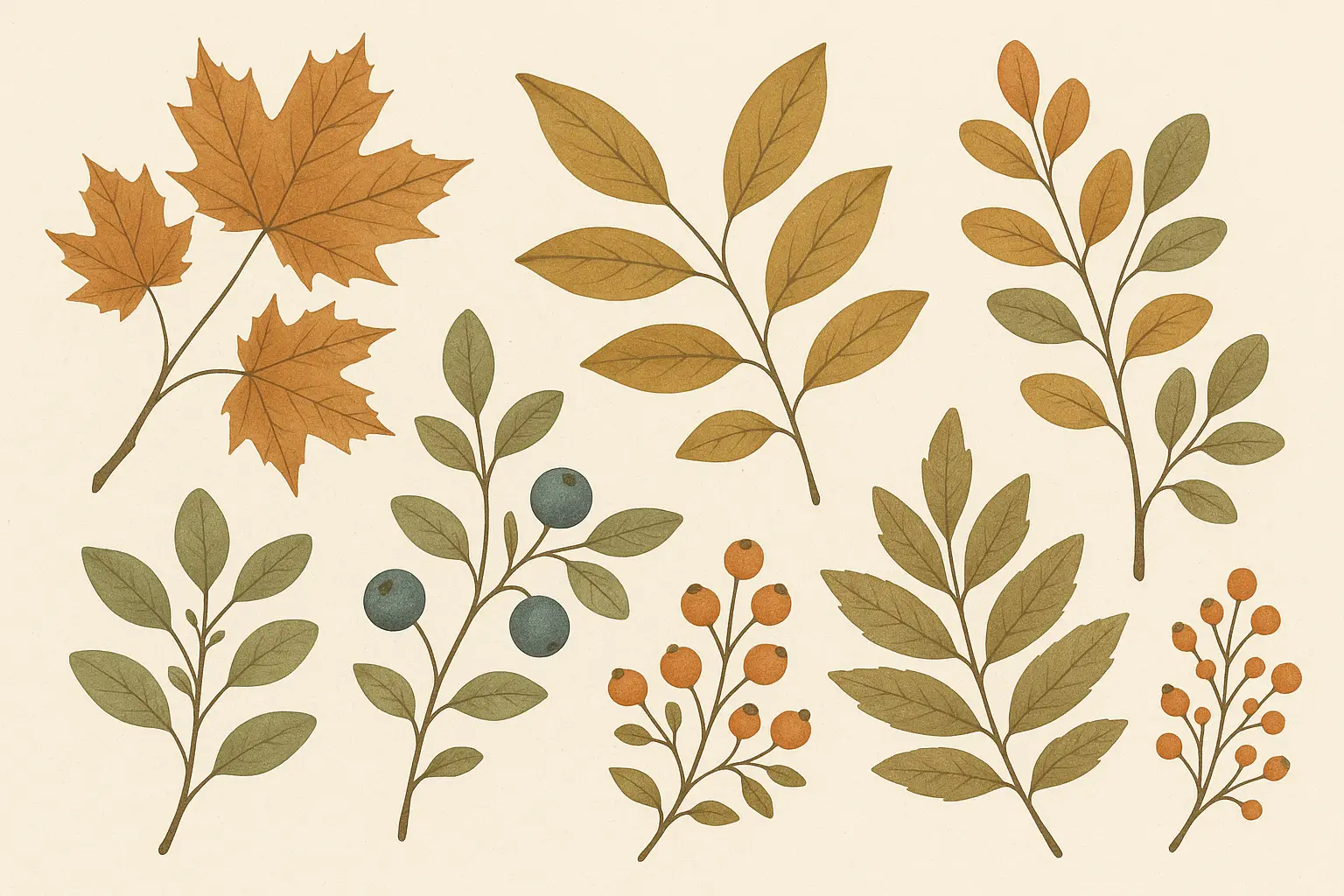Vintage autumn botanical illustration