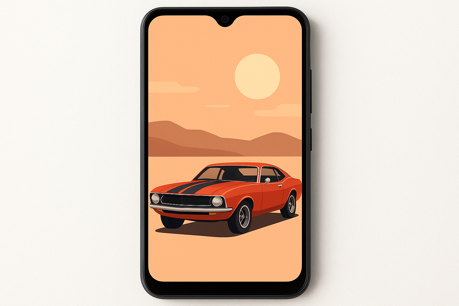 Budget phones showing quality car wallpaper display