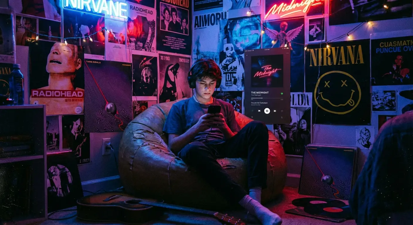 Smartphone screen showing a free music discovery app interface