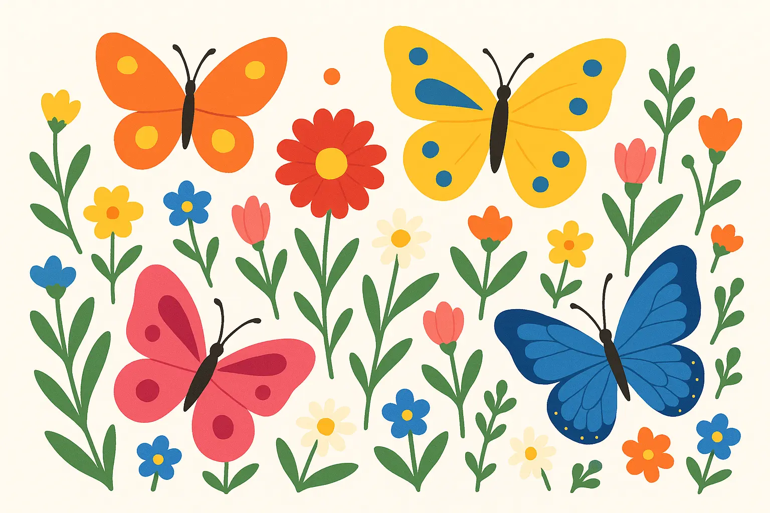 Butterfly garden spring wallpaper