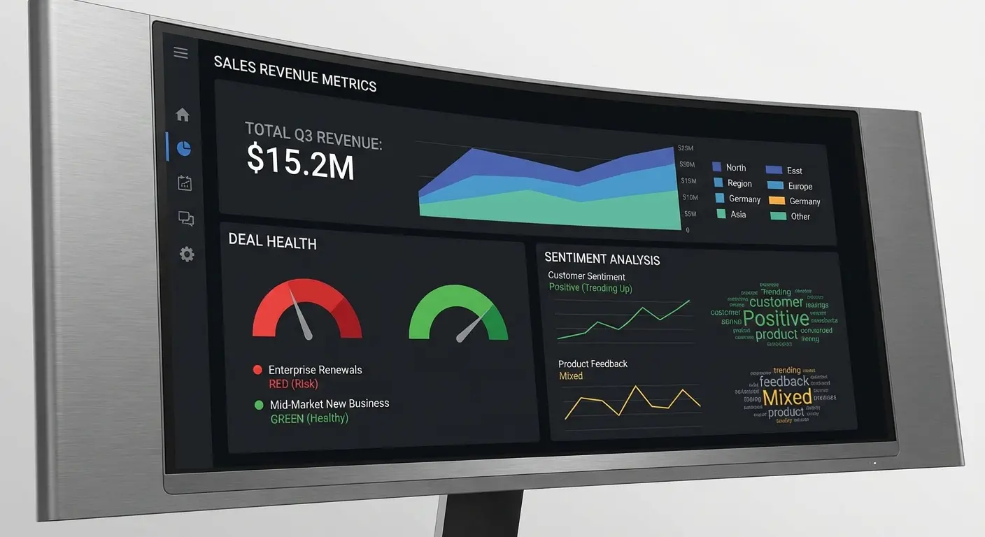 Revenue intelligence dashboard showing deal health analytics