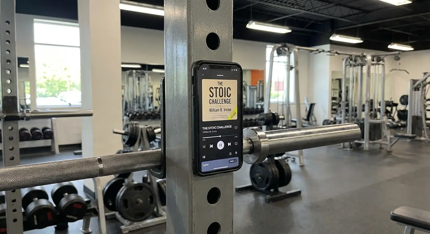 Person comfortably reading on a phone using a Rokform case and stand