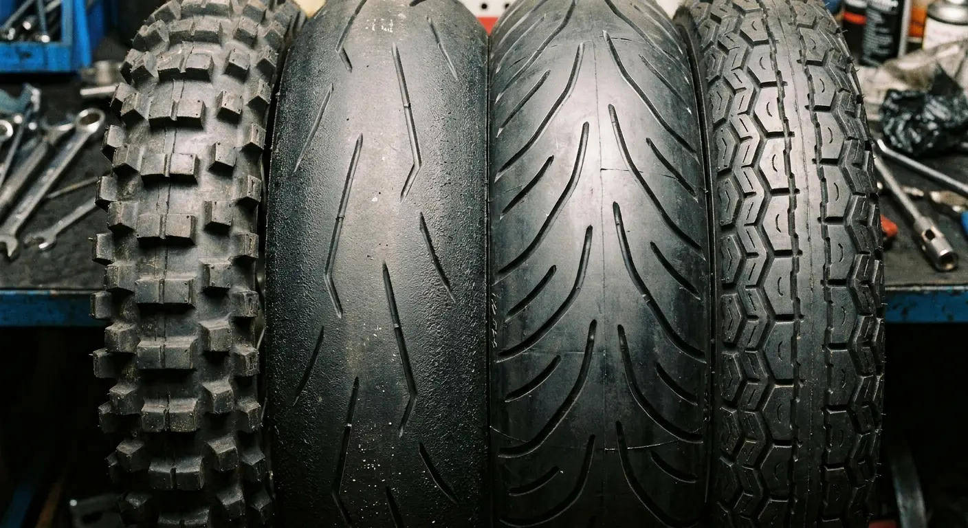 Motorcycle tire tread pattern comparison