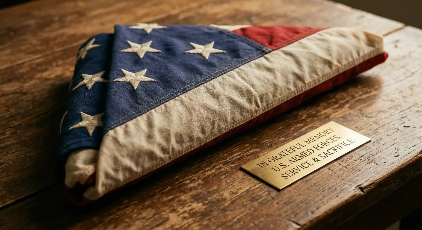 A folded American flag representing military honors