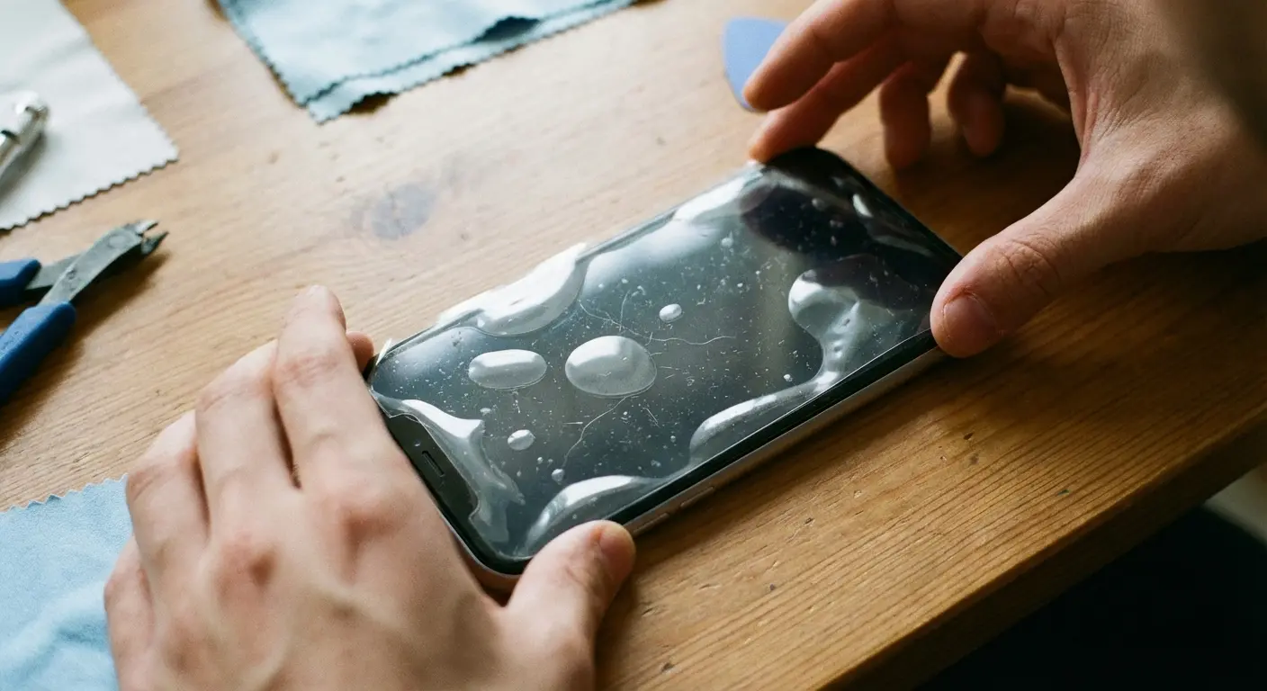 Screen protector installation dust bubble failure