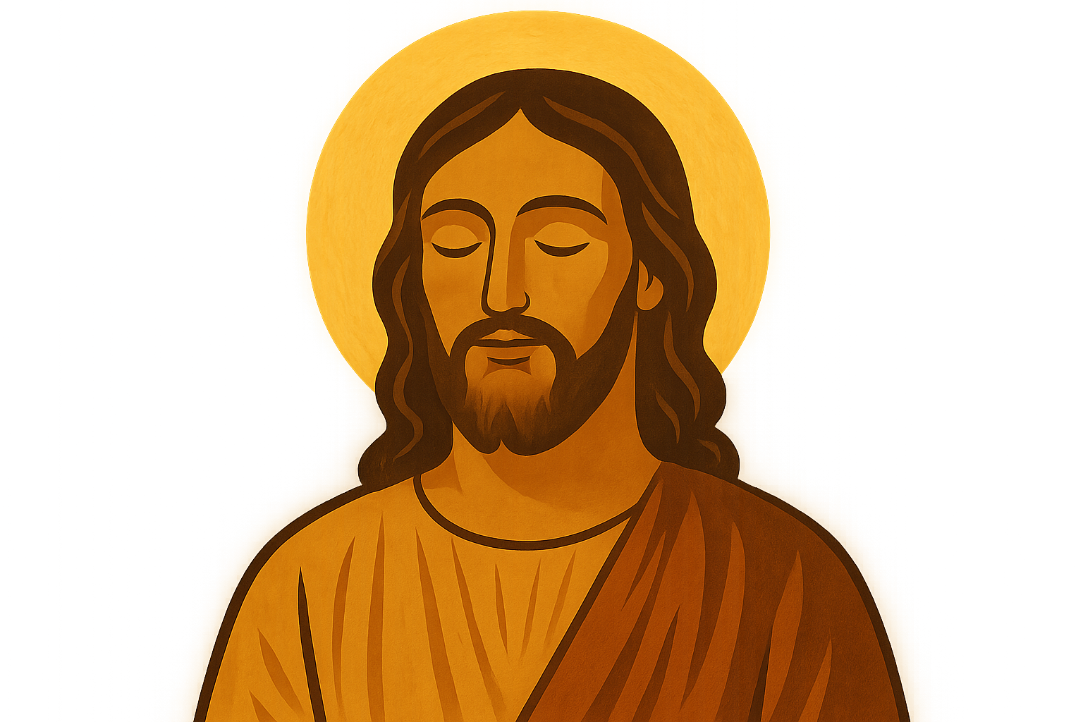 Classic Jesus portrait with warm golden lighting for phone wallpaper