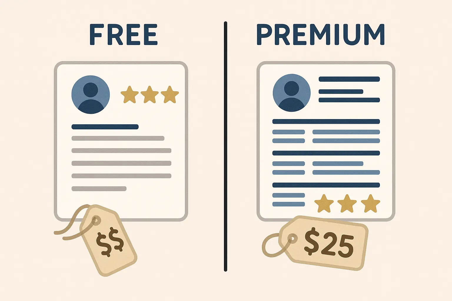 Free vs premium resume template comparison