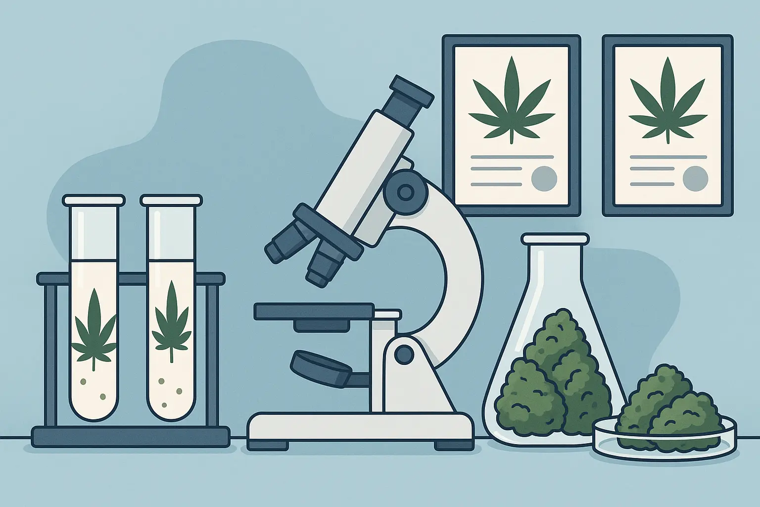 Cannabis lab testing certificate and QR code verification