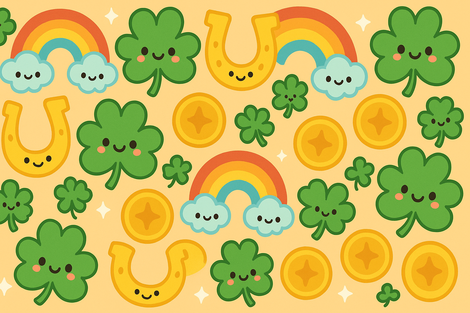 Cute whimsical St. Patrick's Day characters