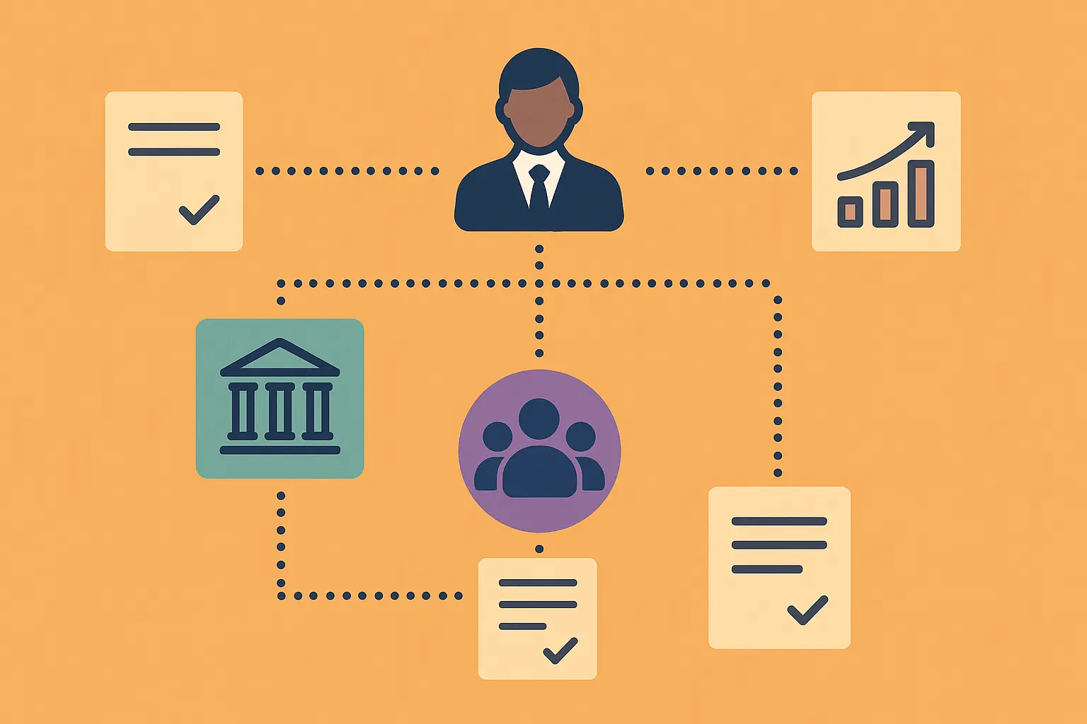 Organizational policy framework and workflow diagrams