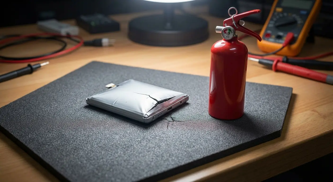 Swollen phone battery damage warning