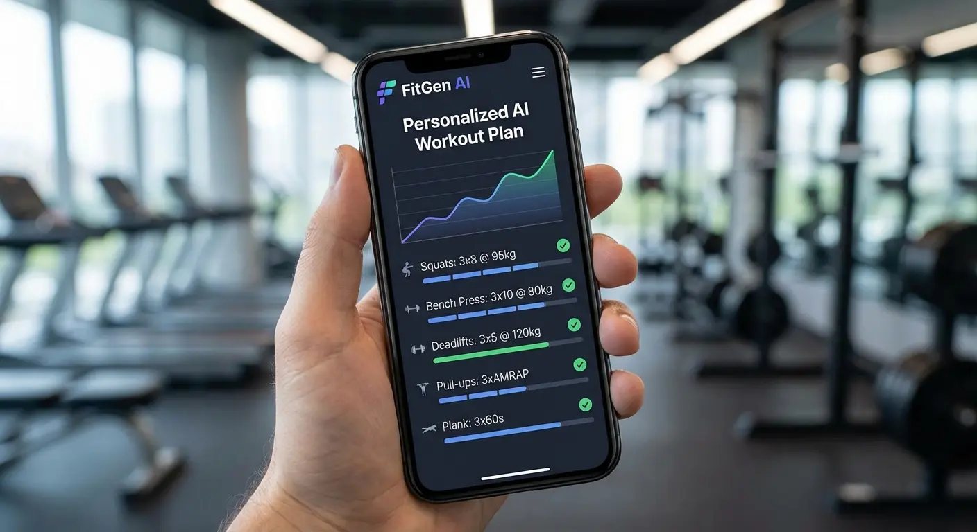 Fitbod app interface showing workout plan