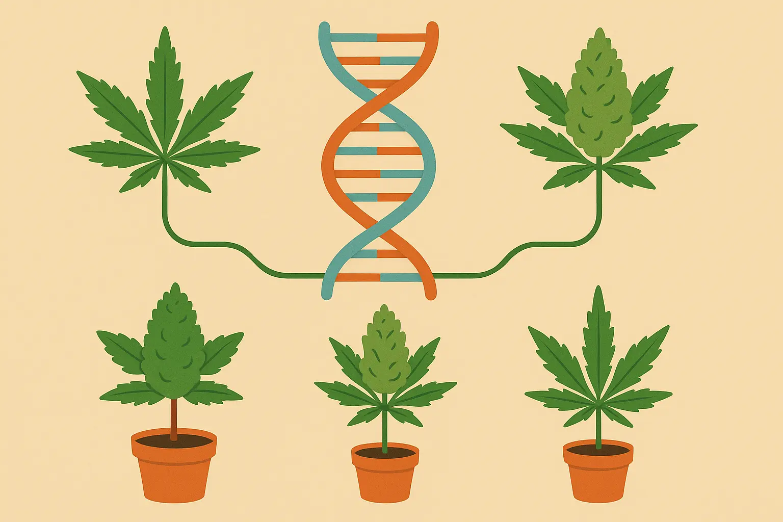 Cannabis genetics diagram showing Apple Fritter lineage