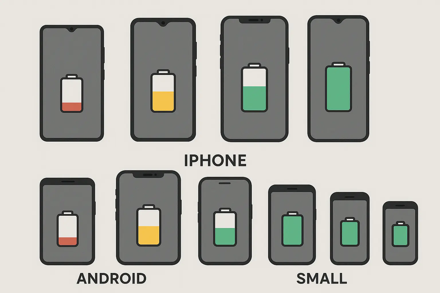 Top 25 phones with best battery life organized by category