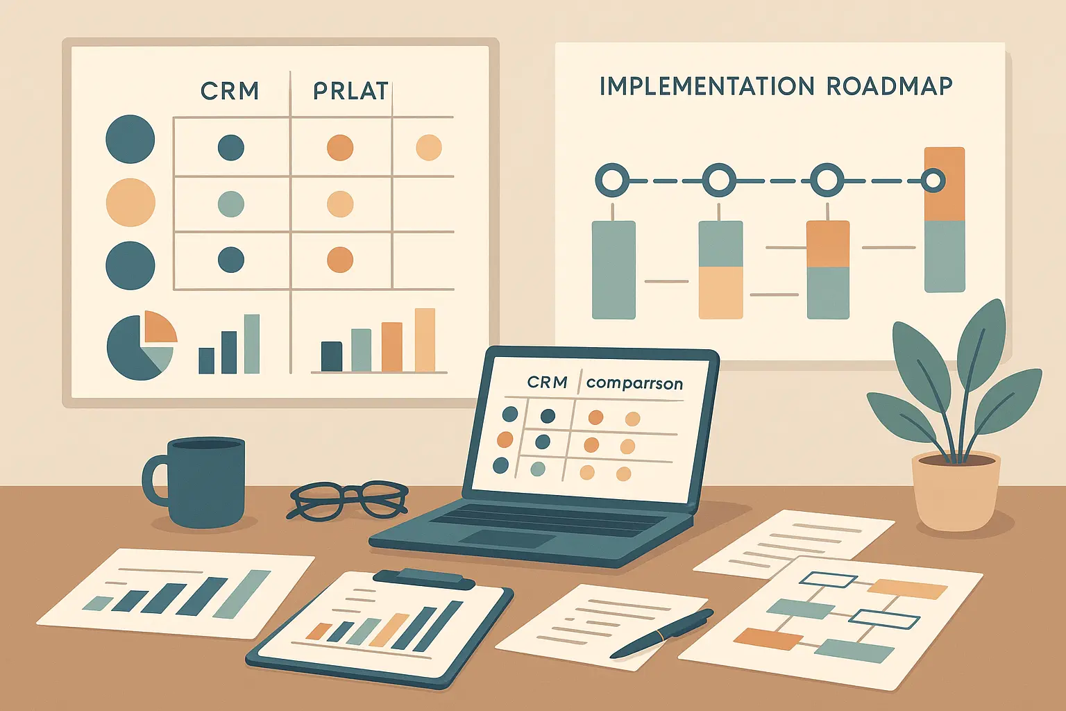 Strategic CRM selection framework showing decision matrix