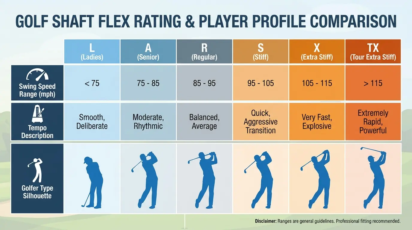 Dual-flex variable shaft comparison chart