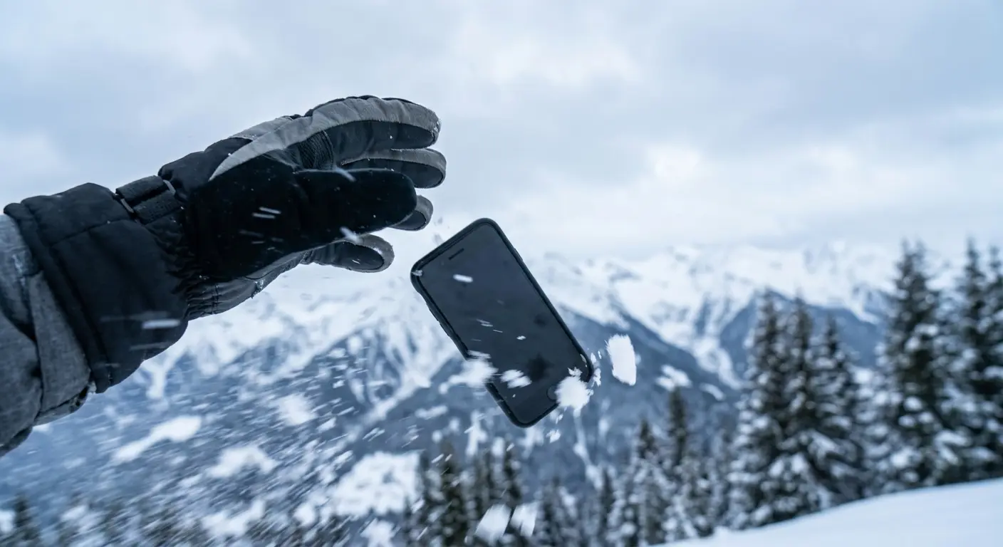 Grip failure demonstration with touchscreen gloves