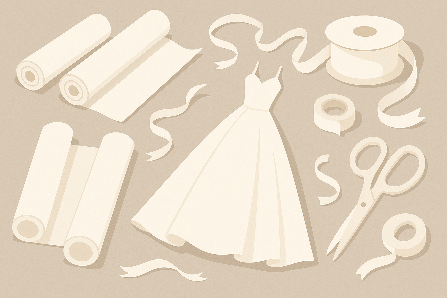Toilet paper wedding dress design activity